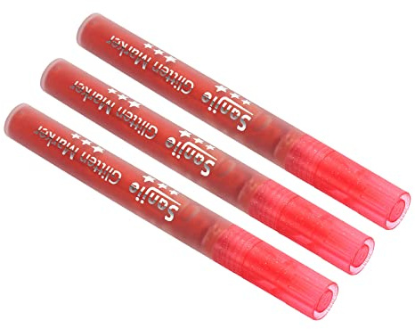 PATIKIL Metallic Paint Pens, 3 Pack Acrylic Paint Marker Flash Line Colored Markers Pen for Rock Painting, Scrapbook Crafts, DIY Photo Album, Red
