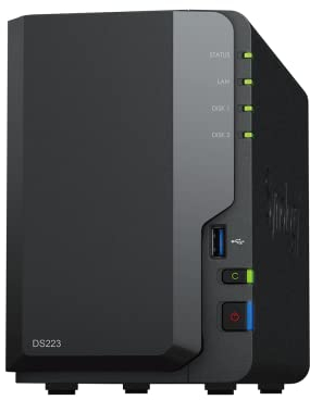 Synology DS223 2-Bay Diskstation NAS (Realtek RTD1619B Quad-Core 2GB Ram 1xRJ-45 1GbE LAN-Port) 12TB Bundle mit 2 x 6TB Seagate IronWolf NAS HDDs