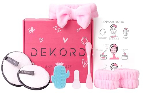 DEKORD Set Skincare Viso Completo Donna, Coffret Bellezza con Routine Skin Care Coreana, Idee Regalo Originali per Donna, Kit Cura del Viso per Compleanno, Natale o Uso Quotidiano