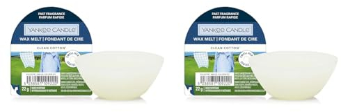 Yankee Candle Wax Melts | Clean Cotton | Up to 8 Hours of Fragrance | 1 Count, White (Pack of 2)
