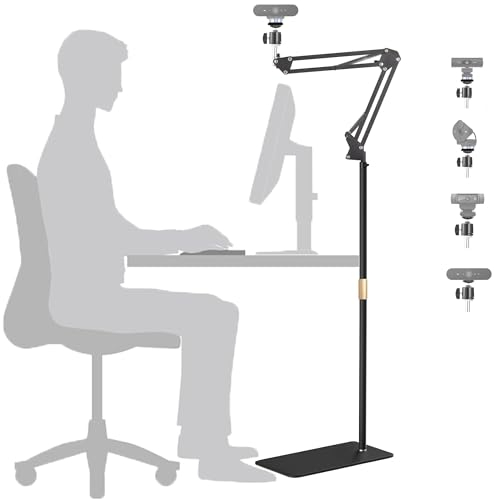 Brio Webcam-Bodenständer, Metall-Webcam-Bodenhalter, kompatibel mit Logitech Brio 4K, 100, 101, 301, 300, 500, C270, C310 Webcams