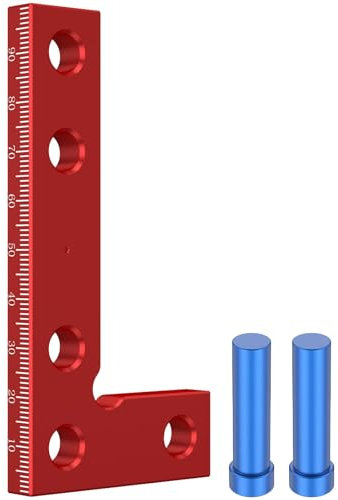 Uadme Mini Small Square Centre Finder, 90° Precision Right Angle Edge & Center Line Marking Gauge, Aluminum Alloy Machinist Square Scriber Measuring Ruler for Woodworking