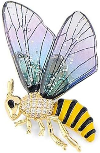 Biene Brosche Schmetterling Flügel Anstecknadel Damen Biene Anstecknadel Kristall Bernstein Biene Anstecknadel Anstecknadel Strass Insekt Brosche Kleidung Tasche Jacke Dekoration Frauen Geschenk