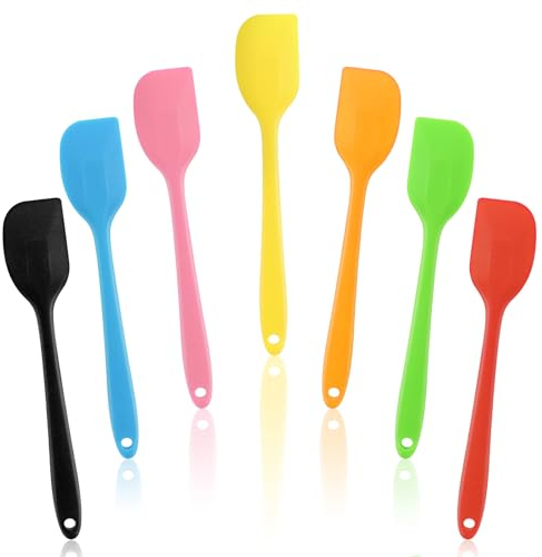 VMUTGA 7 Pezzi Spatole In Silicone, 21cm Spatula Silicone Cucina, Spatola in Silicone con Anima in Metallo, Spatola in Silicone per Cucinare e Cuocere (Multicolore)