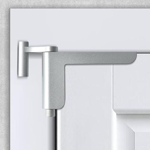 CVBUCKST Türschließer Automatischer, Türschließer ohne Bohren für leichte Innentüren, Schwammpolsterschutz für Zimmertüren, Ganzmetallische Produktion, Längere und leisere Lebensdauer, Silber