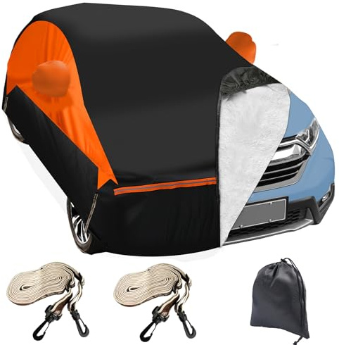 Bâche Voiture Extérieur pour VW Tiguan 2007-2018, Housse Protection Voiture 100% Étanche Respirante Anti UV Soleil Protection Contre la grêle avec Zip et Doublure en Coton