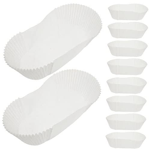 Hoement 40 Pezzi di Vassoi di Carta per Torte a Forma di Barca Grandi Pirottini Rettangolari per La Cottura di Cupcake Decorativi Forniture per La Cottura di Feste