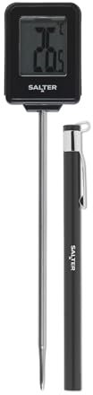 Salter Instant Read Meat Thermometer – Digital Food Thermometer Probe with Cover, Accurate Instant Read, Stainless Steel, Measure in Celsius & Fahrenheit, Perfect for BBQ, Roasts, Air Frying