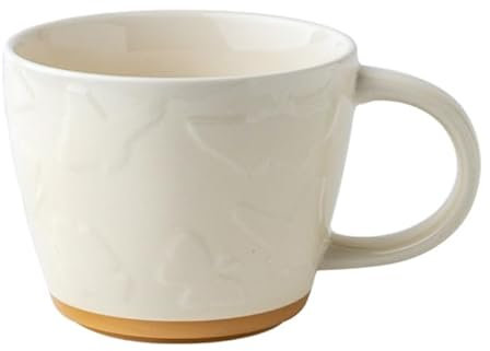Grande tasse à café, 500 ml, grand bol à soupe, bol à céréales, bol à thé, en céramique, bol à thé, bol à petit-déjeuner, céréales, soupe, lait, thé, cadeau d'anniversaire (papillon beige)