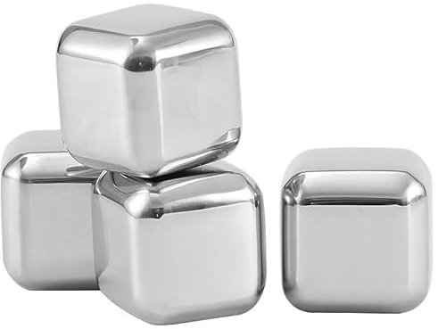 Glaçons En Acier Inoxydable 8 Pièces Pierre Glacons Pour Whisky, Glaçons Réutilisables En Acier Inoxydable, Avec Clip Et Boite Rangement, Pour Whisky, Vin, Jus De Boisson Ou Limonade