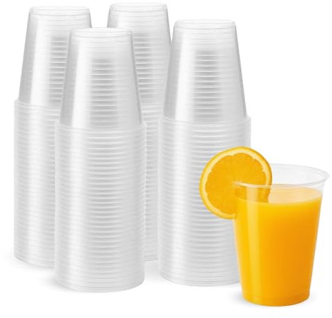 CHEFZOCO Vasos Plástico Desechables, Vasos para fiestas, cumpleaños, Vasos Litrona, Maceta para bebidas, Apto para bebidas calientes y frias, Capacidad 200 cc, Pack 50 vasos.