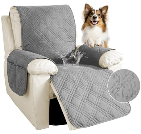 YuLiMirich Sesselschoner für Relaxsessel Relaxsofa, 1 Sitzer Fernsehsessel Armlehne Sesselauflage, Sesselschoner mit Taschen, Wasserdicht rutschfest Möbelschutz für Sofa, Stuhl