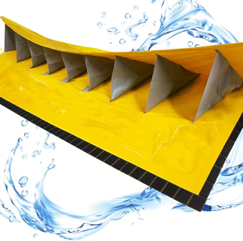 Flood Protection Self-Rising Water Gate Flood Barrier for Home,Garage Doors,Basements,Warehouses,Absorbent Sandbag Alternative L:10' x W:5' x H:1'