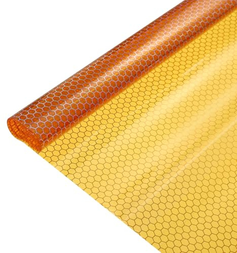 PATIKIL Película Tintada de Auto 12x20, autoadhesiva en Panal para Faros/Luces de Freno/Niebla, Rollo de lámina Tintada para Coches, Color Naranja