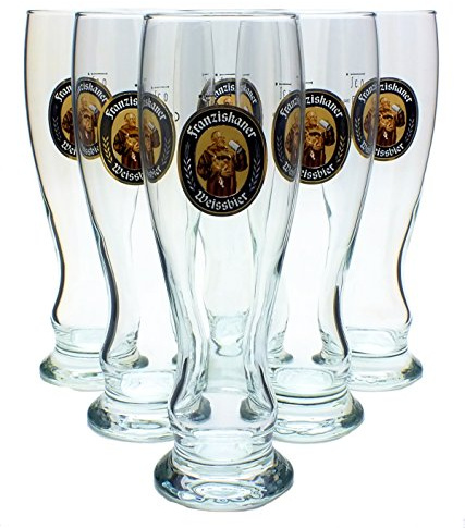 Franziskaner Weissbier Beer Glasses 0.3 L Set of 6