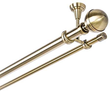 ASTA PER TENDA 25/16 mm 2 di Corsa Fissaggio a Soffitto antico di metallo in oro, 120