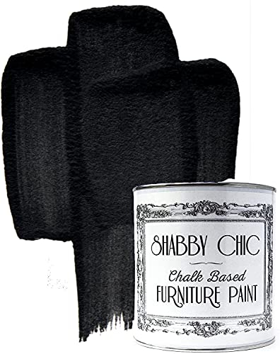 Shabby Chic Chalk Based Furniture Paint, Black Liquorice - 1 L | Distressed Matt Finish for Furniture, Home Decor or DIY Projects | Interior & Exterior | Non-Sand, Suitable for Wood, Plastic & Metal