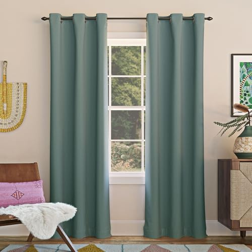 Sun Zero Easton Energy Saving Blackout Grommet Curtain Panel, 40 x 63, Mineral
