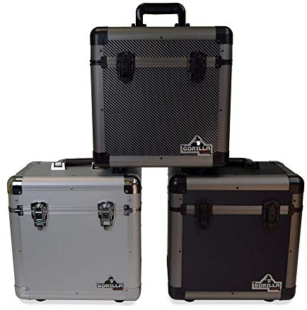 Gorilla LP60 12 LP Vinyl Record DJ Equipment Storage Carry Case Box Holds 60 Records (3 Colours Available) (Titanium)