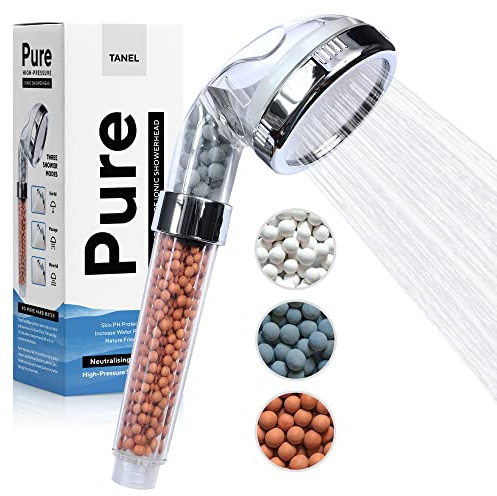 Soffione doccia con 3 modalità di filtraggio naturale con minerali – Doccino per doccia – Soffione doccia alta pressione – Cornetta doccia con filtraggio minerale – Doccetta per doccia