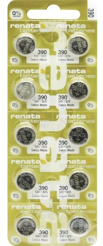 Renata X703819 MP-E - Pile a bottone 390, 80 mAh, 1,55 V, 10 pezzi