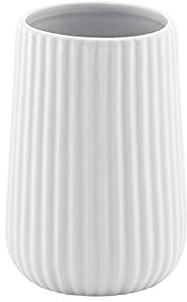 Gedy G-Marika - Portacepillos de baño Blanco, Porta cepillos de Dientes de cerámica, 2 años de garantía, diseño R&S, Medidas 11,6 x 8 x 8 cm, 2 años de garantía