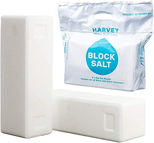 Harvey Block Salt for Water Softeners | Original Pure Grade A Food Quality Salt | 9 Bags, Securely Boxed | Each Bag Contains 2 Salt Blocks | Efficient Softening Solution