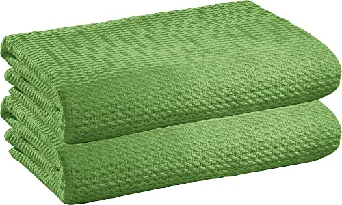 Erwin Müller Sommerdecke Siena im 2er-Pack, Baumwolldecke apfelgrün Größe 100x150 cm - luftig-leicht, weiche Qualität, sehr angenehm - 100% Baumwolle