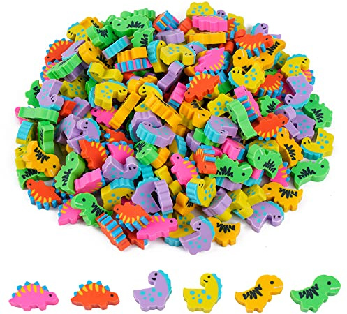 200 Pieces Mini Dinosaur Erasers Bulk Small Pencil Erasers Latex Free Soft Erasers Pencil Erasers for for Classroom Homework Rewards,Gift Filling