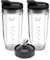 Katolang 5 PCS Blender Cups,Juicer,Blender Replacement Parts for Ninja 24oz Cups with Lids 7 Fins Cross Blade Safe Blender Accessory Compatible with BL2012 BN801 BL480 BL640 Black