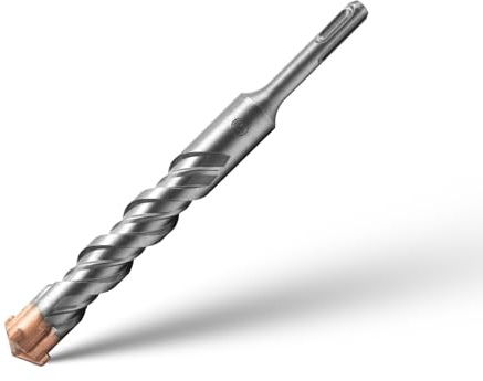 SDS Plus Punte da Trapano 25mm x 200mm Punta per Calcestruzzo con 4 Tagli in Metallo Duro Set di Professionale Martello Perforatore per Pietra, Mattone, Granito, Metallo