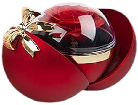 Colcolo Konservierte Blumen-Geschenkbox, Schmuck-Display-Halter, romantische Geburtstagsring-Box, Verpackungsbox für Tochter, ihre Freundin, Ehefrau, Mutter, Rot