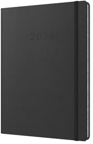 Collins - Legacy - 2026 12 Month Calendar Year Planner, Week-To-View Diary, A5 Hard Cover - Black (CL53.99-26)