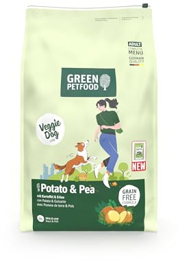 Green Petfood VeggieDog mit Kartoffel & Erbse (1 x 10 kg) | Adult | Premium Trockenfutter für ausgewachsene Sensible Hunde | vegetarisch & weizenfrei | mit leckerer Süßkartoffel | 1er Pack
