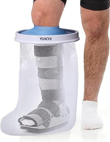 YUNCHI Waterproof Extra Wide Leg Cast Cover for Shower Adults, Extra Large Watertight Foot Protectors XL Adults Foot Surgery Casts Boots Cover for Showering (Adult XL Wide Leg)