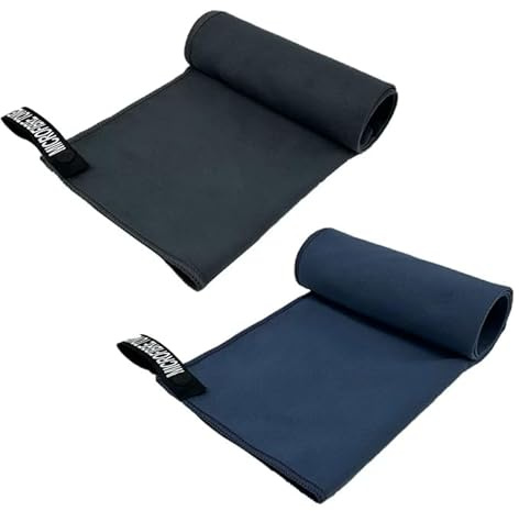 SAIIURV Lot de 2 petites serviettes en microfibre légères et absorbantes à séchage rapide pour salle de sport, yoga, voyage, plage, camping, pour homme et femme, 60 x 30 cm (gris foncé, bleu marine)