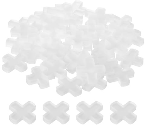 TA-VIGOR 400Pcs Tile Spacers, 10mm 3/8 Cross Shape Wall Floor Tiling Tools, Reusable Hard Plastic Spacers for Ceramic Porcelain Mosaic Slab Tile Installation and Grout Line Gaps, White