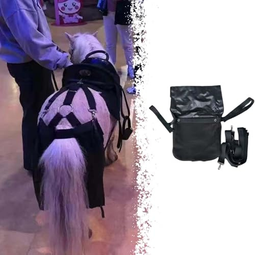 Portable Horse Manure Catcher Bag, Horse Accessories, Easy Cleaning Equine Poop Manure Catcher for Barns / Equestrian Shows / Trail Riding / Parades(M)