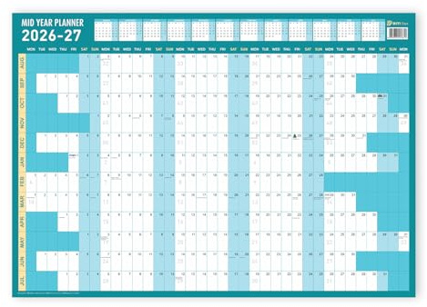 DITI Days Academic Wall Planner Aug 2026- Jul 2027, A2 59x42cm