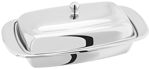 Stellar Butter Dish, Stainless Steel, Silver