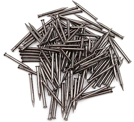 Design61 100x Stahlstifte Stahlnägel Sockelleistenstifte Nagel 2,0 x 25 mm Flachkopf Senkkopf Blank