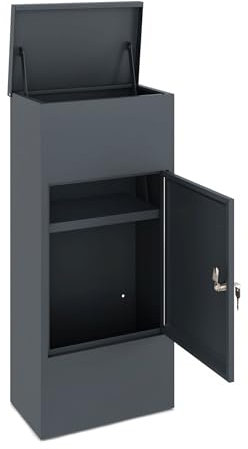 Paketbox Postbox Paketfach L Postkasten 38x23x85cm Briefkasten mit Schloss Stahl