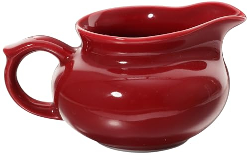 Amosfun Sauciere Aus Porzellan – Sauciere Aus Keramik Sahne Soße Dipschüssel Milchkännchen Krug Soßenausgießer Gewürzbehälter Für Salatdressing Rot