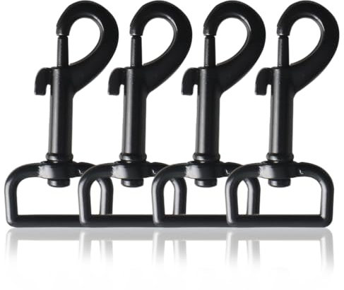 4 Pieces Dog Lead Clips, Swivel Snap Hooks, Dog Lead Clasp, Black Heavy Duty Dog Lead Snaps Hooks, Swivel Eye Bolt Snap Hook, for Dog Leash & Collar