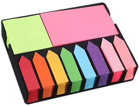 2000 Stücke Haftnotizen Tabs, Selbstklebende Haftnotizen, Bunte Klebezettel, Page Marker Sticky Notes Set Mit PU-Verpackungs Box für Büro, Schule oder Arbeit
