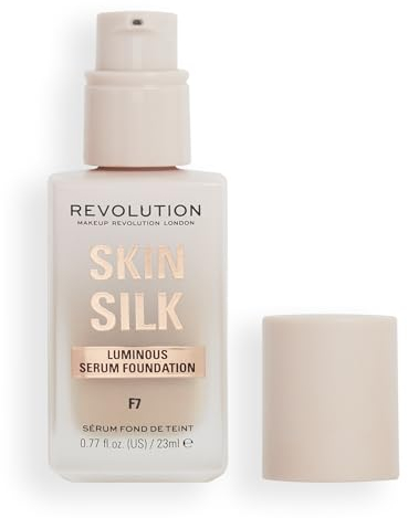 Makeup Revolution, Skin Silk Serum Foundation, Light to Medium Coverage, Contains Hyaluronic Acid, F7, 23ml