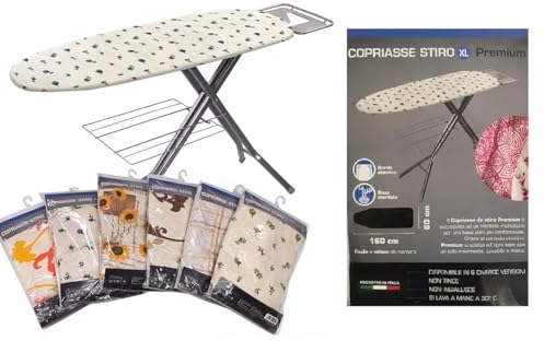 Copriasse da Stiro cm 160x60 XXL Copriasse da Stiro Universale Copriasse da Stiro Grande Maxi Copriasse da Stiro Premium Adatto a Ferri da Stiro a Vapore Made in Italy,Colori Assortiti Colore Casuale