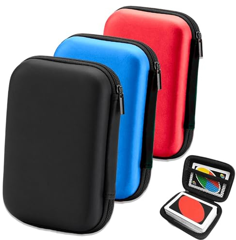 Stiffeners 3-in-1 Card Cases - Durable, Waterproof Travel Cases for Playing Cards (Red, Blue, Black)