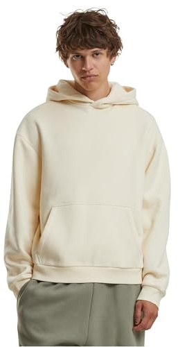 Build Your Brand Sudadera con Capucha de los Hombres, 70% Algodón 30% Poliéster, Arena Blanca, S