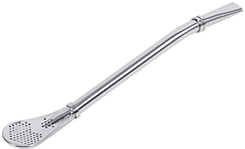 Stainless Steel Drinking Spoon Straws Spoons Mate Straw Filter Loose Leaf Tea Infuser Barware Strainer Stirring Straws,Silver Color Creative and Popular